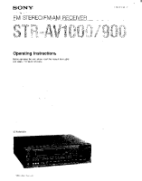Sony STR-AV900 - Owners Manual